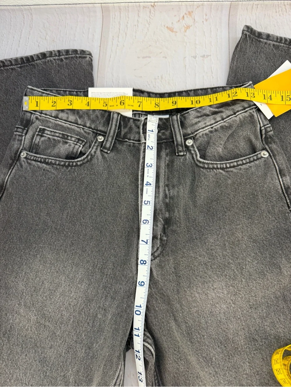 H&M Wide Leg High Waist Jeans‎ US 4 Gray Wash Full Length NWT
